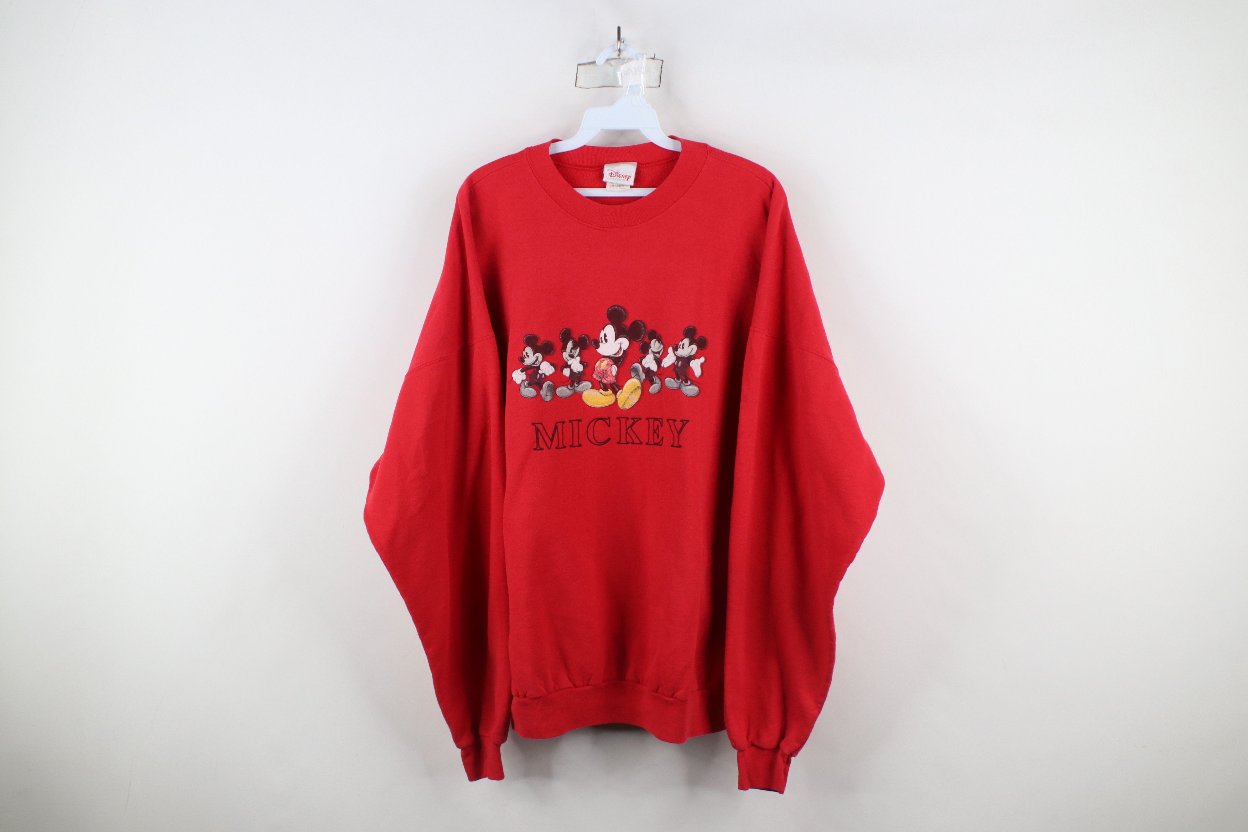 Disney × Vintage Vintage 90s Disney Spell Out Mickey Mouse Sweatshirt Red Size US XXL / EU 58 / 5 - 1 Thumbnail