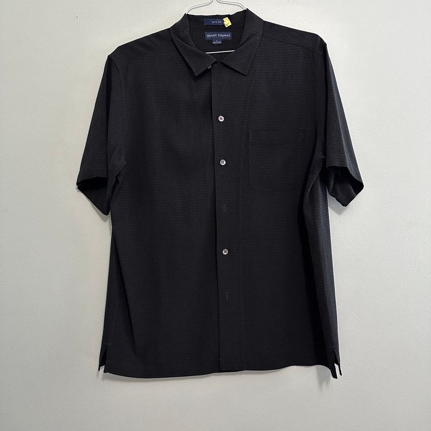 Grant Thomas Grant Thomas black silk short sleeve button down size L Size US L / EU 52-54 / 3 - 2 Thumbnail