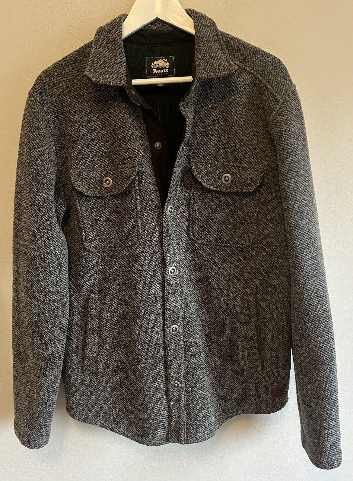 Roots Vintage Roots Canada Grey Twill Metal Snap Button Jacket Size US L / EU 52-54 / 3 - 2 Thumbnail