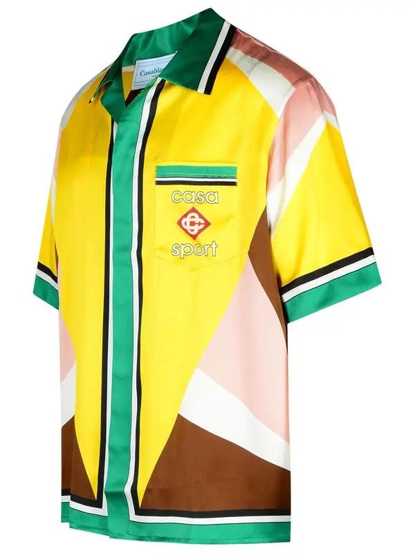 Casablanca o1mle0326 Cuban Collar Short Sleeve Shirt in Multicolor Size US M / EU 48-50 / 2 - 2 Thumbnail