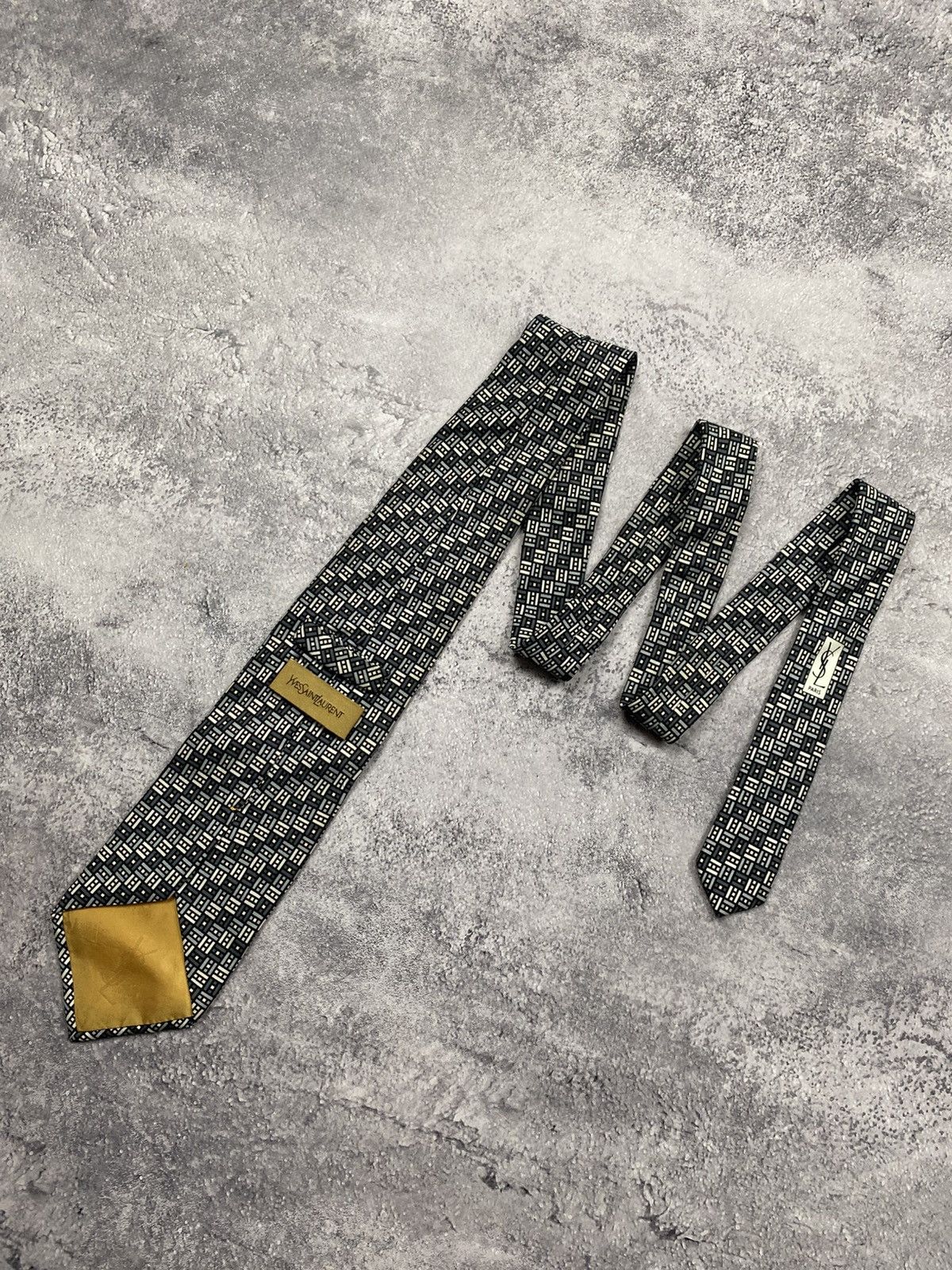 Yves Saint Laurent Yves Saint Laurent Silk Necktie YSL Luxury Ties Monogram Size ONE SIZE - 3 Thumbnail