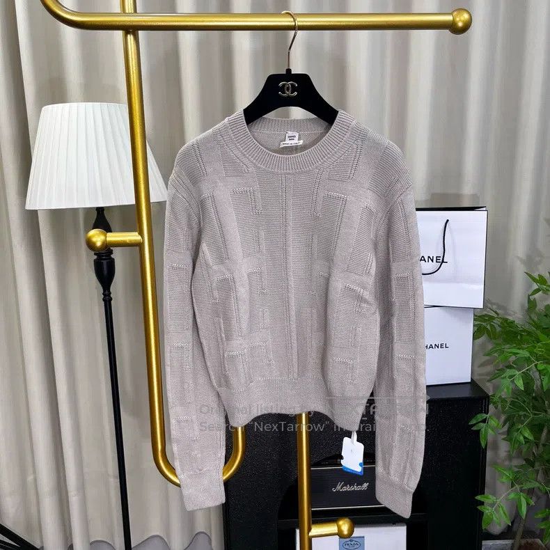 Hermes Hermes Light Brown All-Over Printed Knit Sweater Size XXS / US 00 / IT 34 - 5 Thumbnail