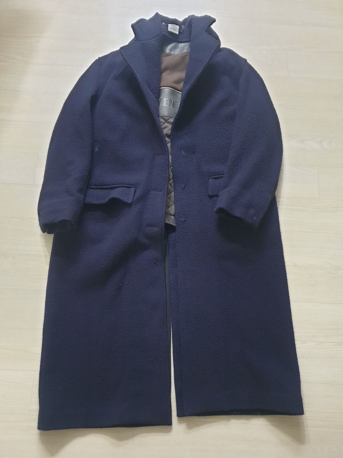 Vetements M Vetements oversized TIE leather trim VAGABOND wool coat Size US M / EU 48-50 / 2 - 3 Thumbnail