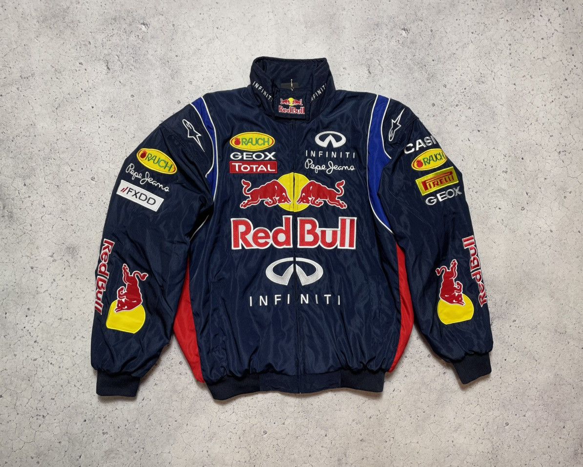 image of Formula Uno x Racing Vintage Hype Racing Bomber Jacket Red Bull Infiniti Y2K F1 in Mix (Size Large)