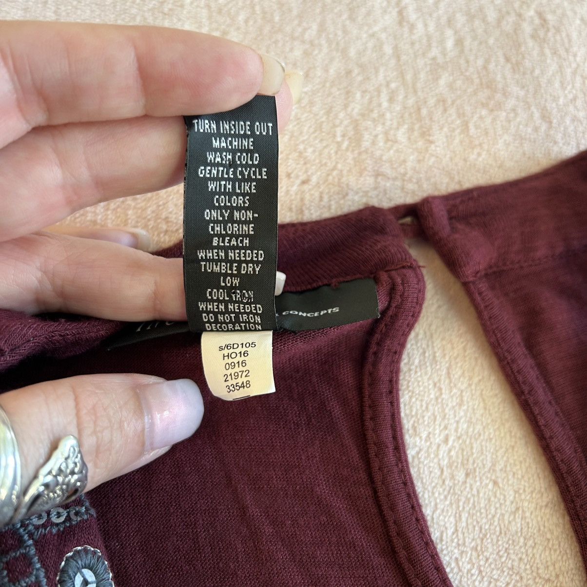 I.N.C INC International Concepts burgundy embroidered LS top S Size S / US 4 / IT 40 - 9 Thumbnail