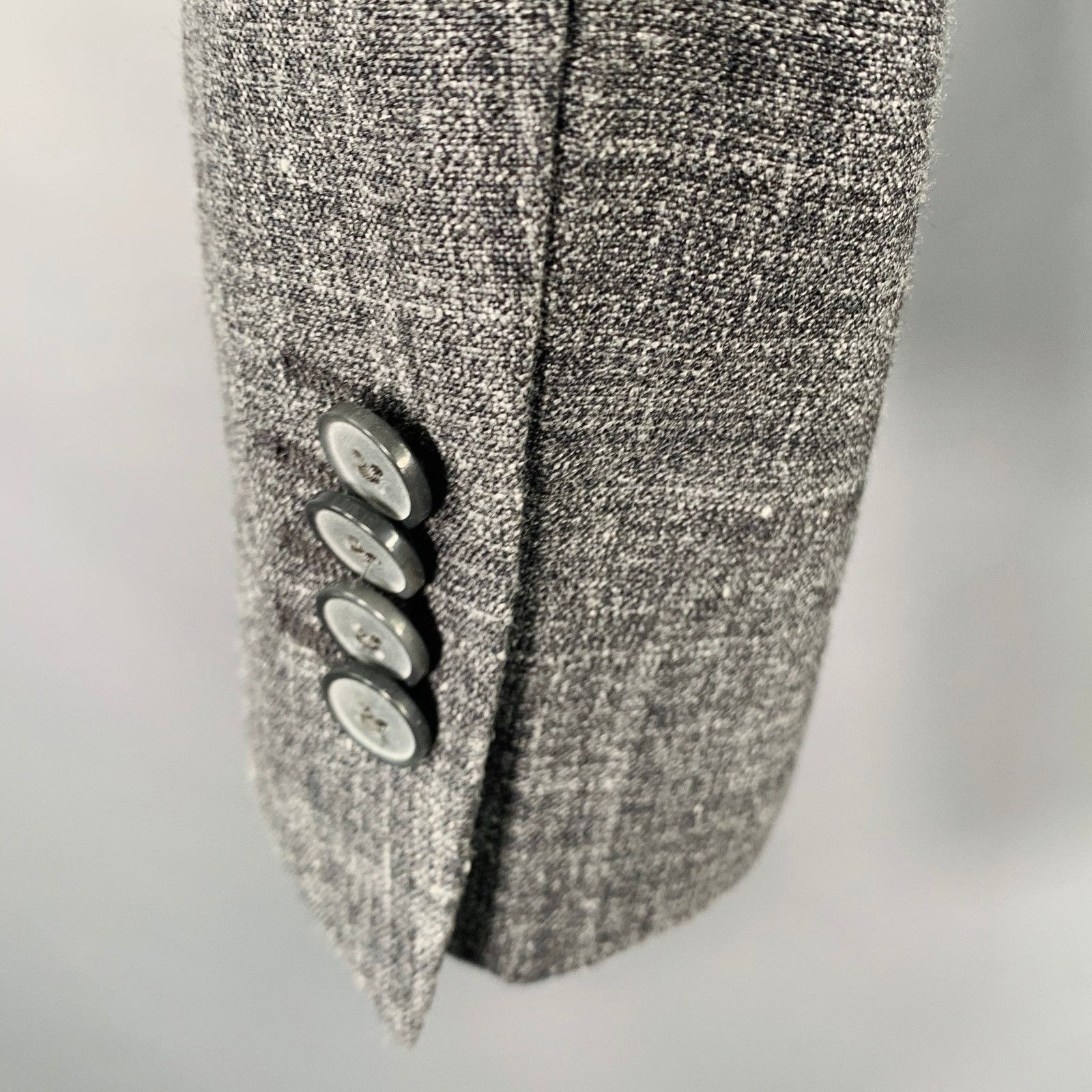 Joseph Abboud JOSEPH ABBOUD Size 40 Grey White Woven Wool Linen Sport Coat Size 40R - 5 Thumbnail