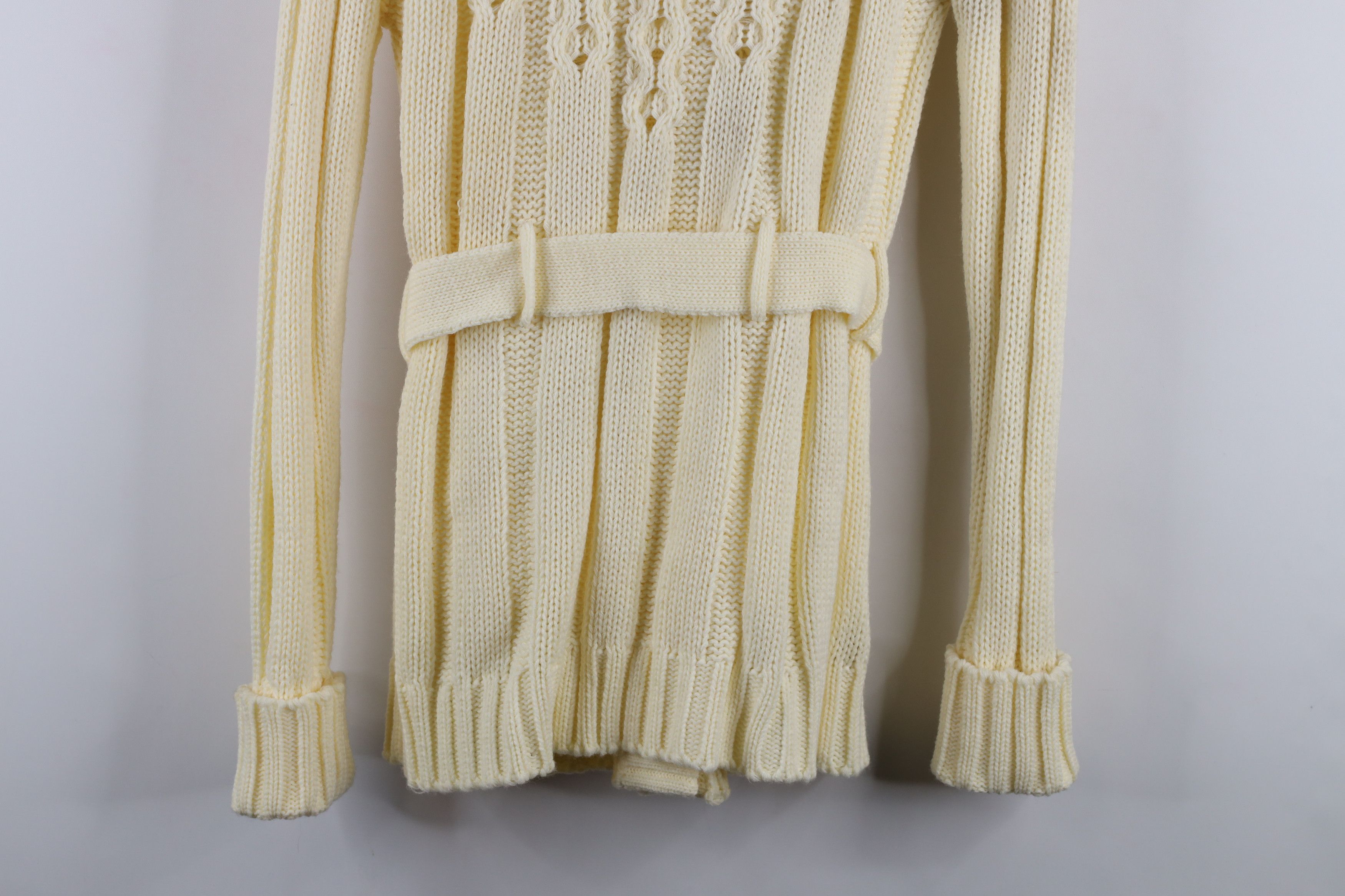 Vintage Deadstock Vintage 70s Cable Knit Fisherman Cardigan Sweater Size L / US 10 / IT 46 - 14 Thumbnail
