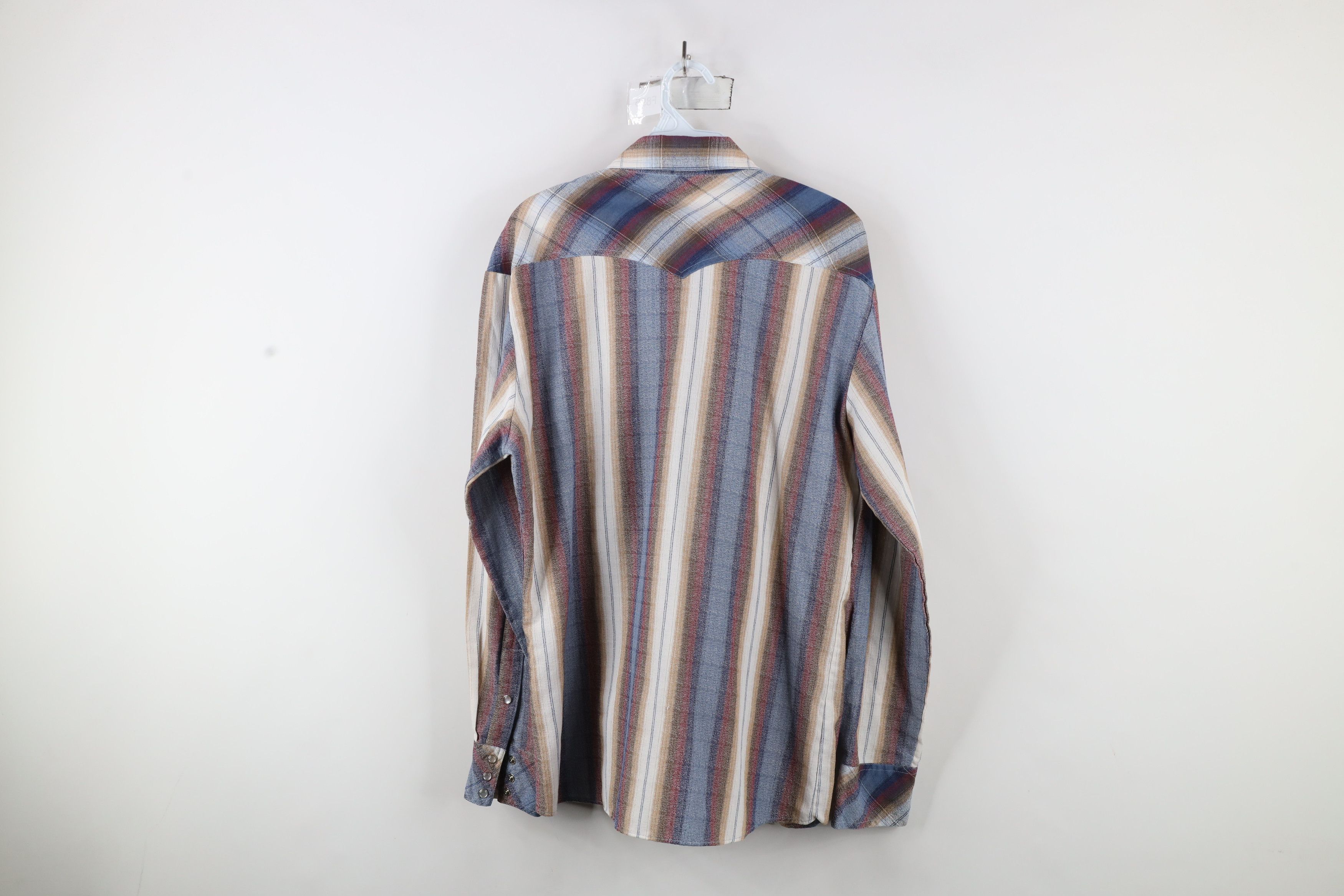 Vintage Vintage 70s Streetwear Striped Western Snap Button Shirt Size US L / EU 52-54 / 3 - 11 Thumbnail