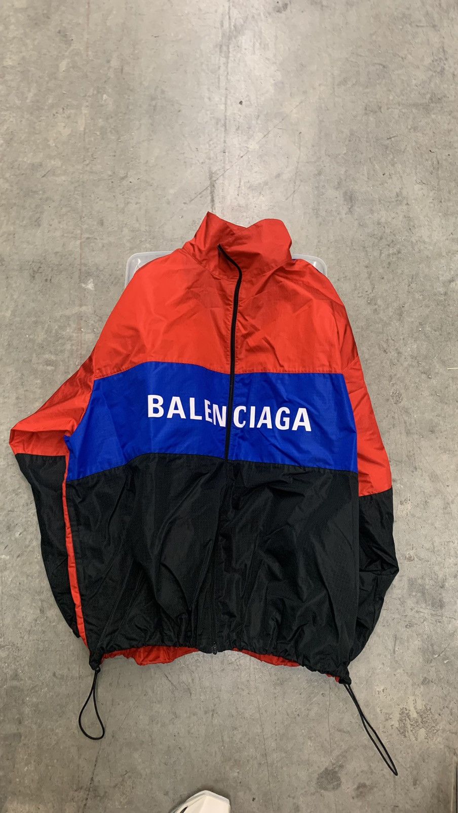 image of Balenciaga 2018 Colorblock Zipped Logo Jacket, Men's (Size Small)