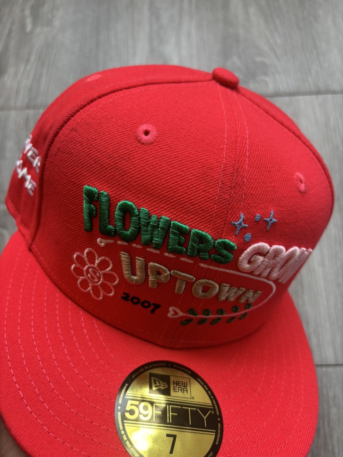 New Era Jae Tip Pink New Era Fitted Hat Uptown Grows Flowers Size ONE SIZE - 7 Thumbnail