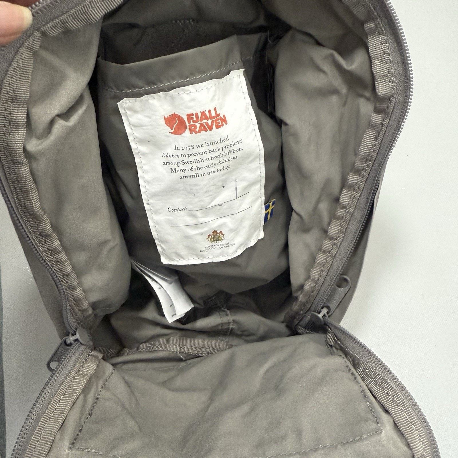 Fjallraven Fjällräven Kånken Backpack Mini Gray Striped School Travel Size ONE SIZE - 4 Thumbnail
