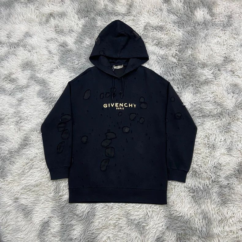 Givenchy Metal Hole Distressed Vintage Hooded Sweatshirt 25