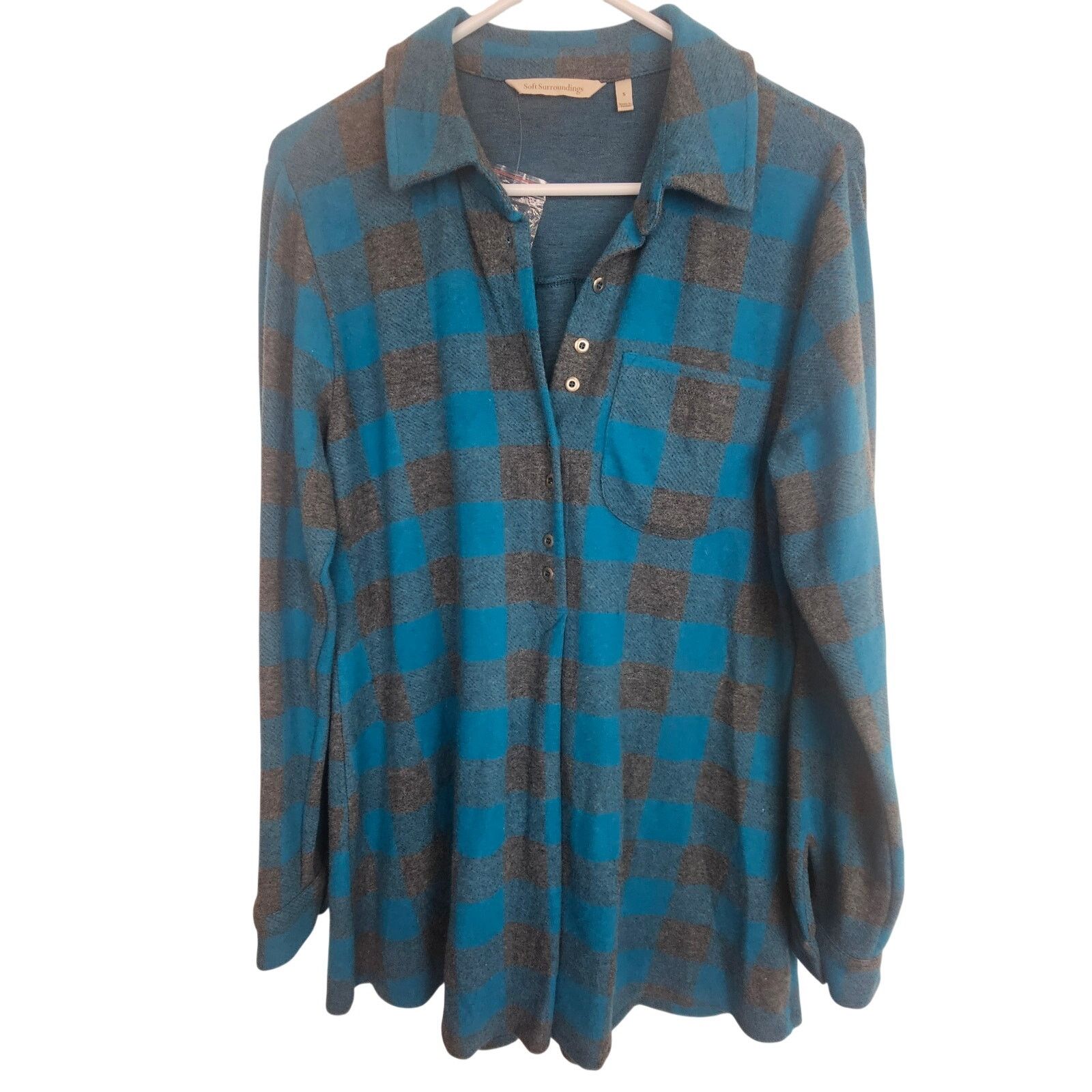 Soft Surroundings Soft Surroundings Womens Mad About Plaid Tunic S Ultra Soft Size S / US 4 / IT 40 - 1 Thumbnail