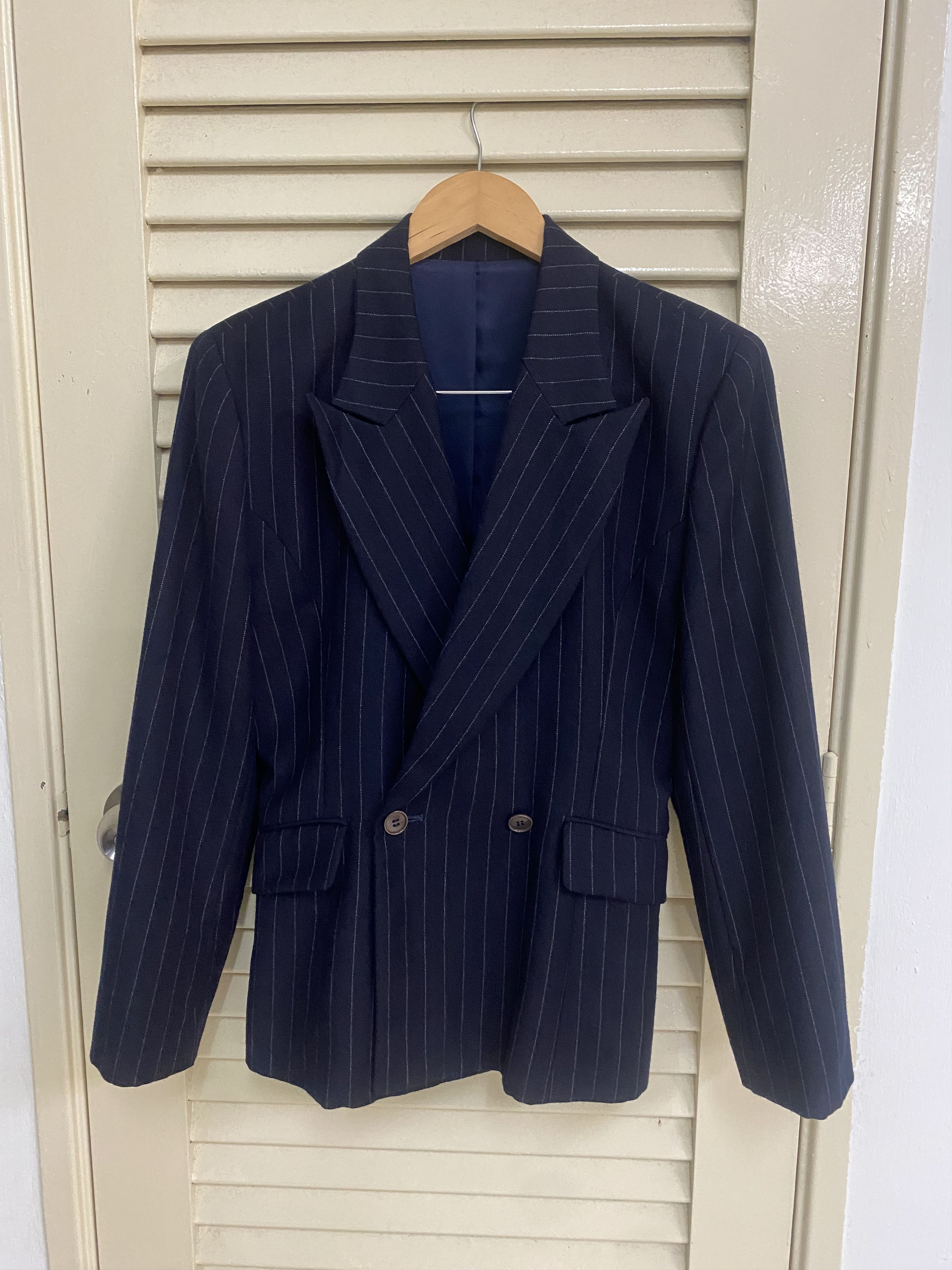 Issey Miyake FW06 Issey Miyake Double Breasted Pinstripe Blazer Size 40S - 1 Thumbnail