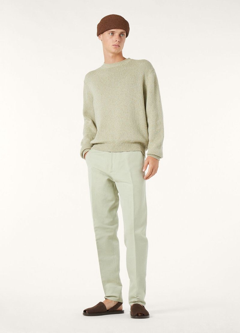 Loro Piana o1w1db10226 FAO9905 Meina Crewneck Sweater in Sage Green Size US L / EU 52-54 / 3 - 2 Thumbnail