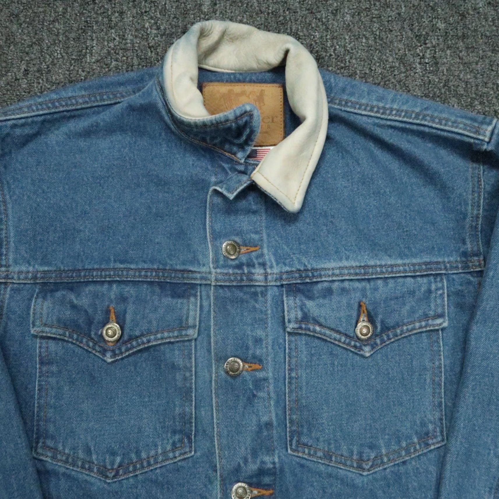 Vintage Schaefer Outfitter Jacket Mens Extra Small Blue Denim Winter Spring Fall Casual Workwear Button Pockets Western SF581 - XS Size US XS / EU 42 / 0 - 2 Thumbnail