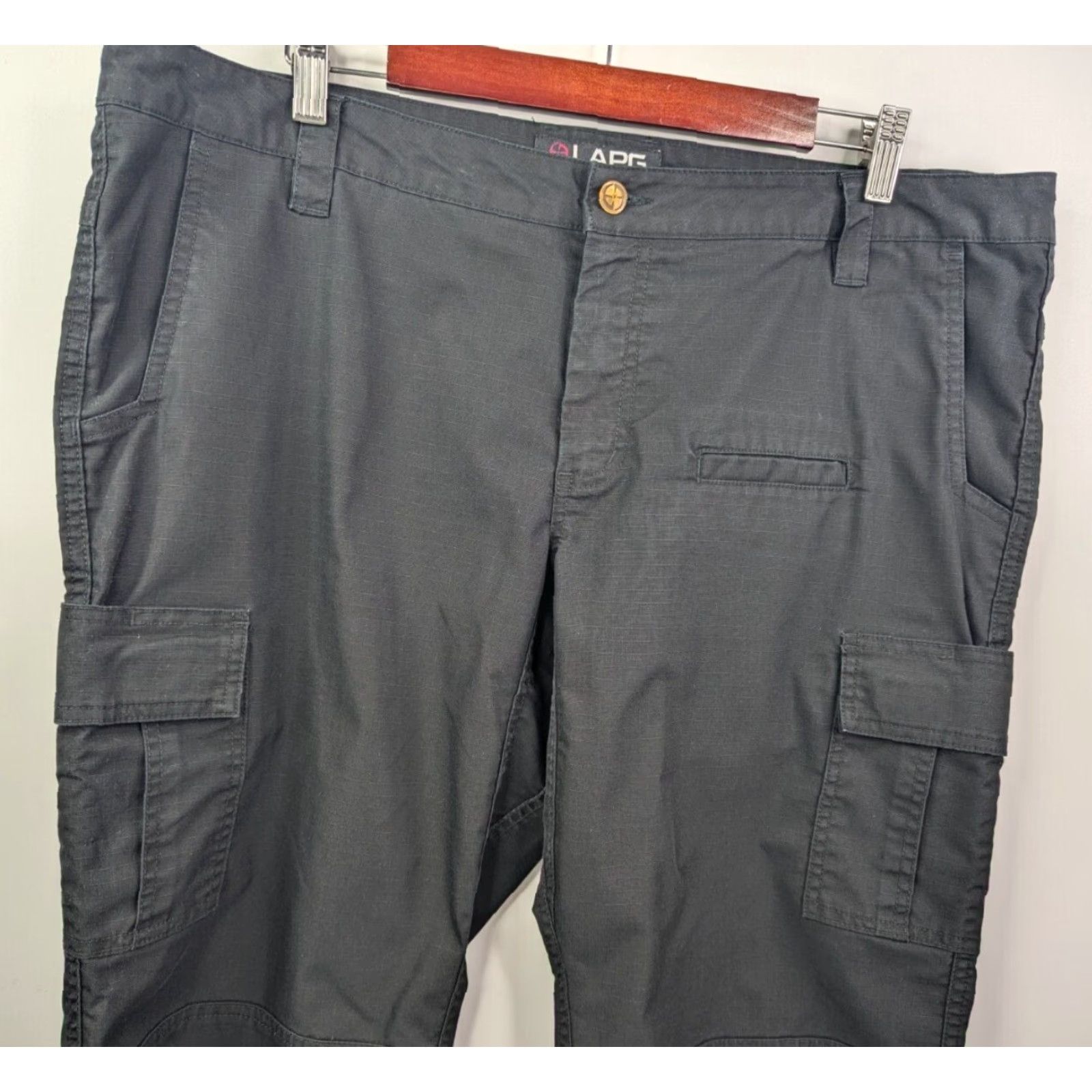 Vintage LAPG Cargo Pants Women's 18 Black Stretch Ops Tactical Ripstop Fade Resistant Pants Regular 18 Black Cargo Size 40" / US 18 - 2 Thumbnail