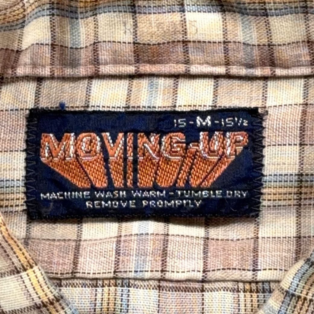 Vintage VINTAGE Moving Up Button Down Shirt Adult MEDIUM Brown Pastel Plaid 70s Size US M / EU 48-50 / 2 - 4 Thumbnail