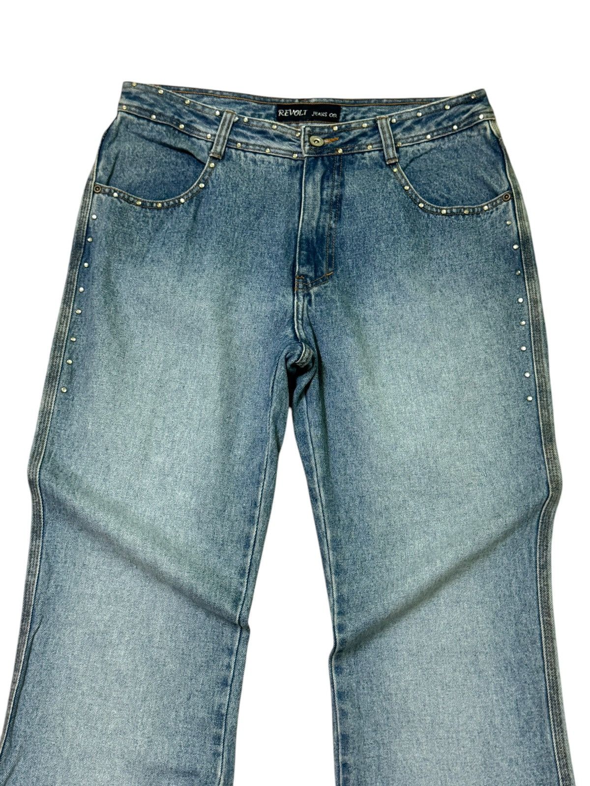 Hysteric Glamour × If Six Was Nine × Le Grande Bleu (L.G.B.) Flared REVOLT Studded Design Boot Cut Denim Size US 30 / EU 46 - 4 Thumbnail