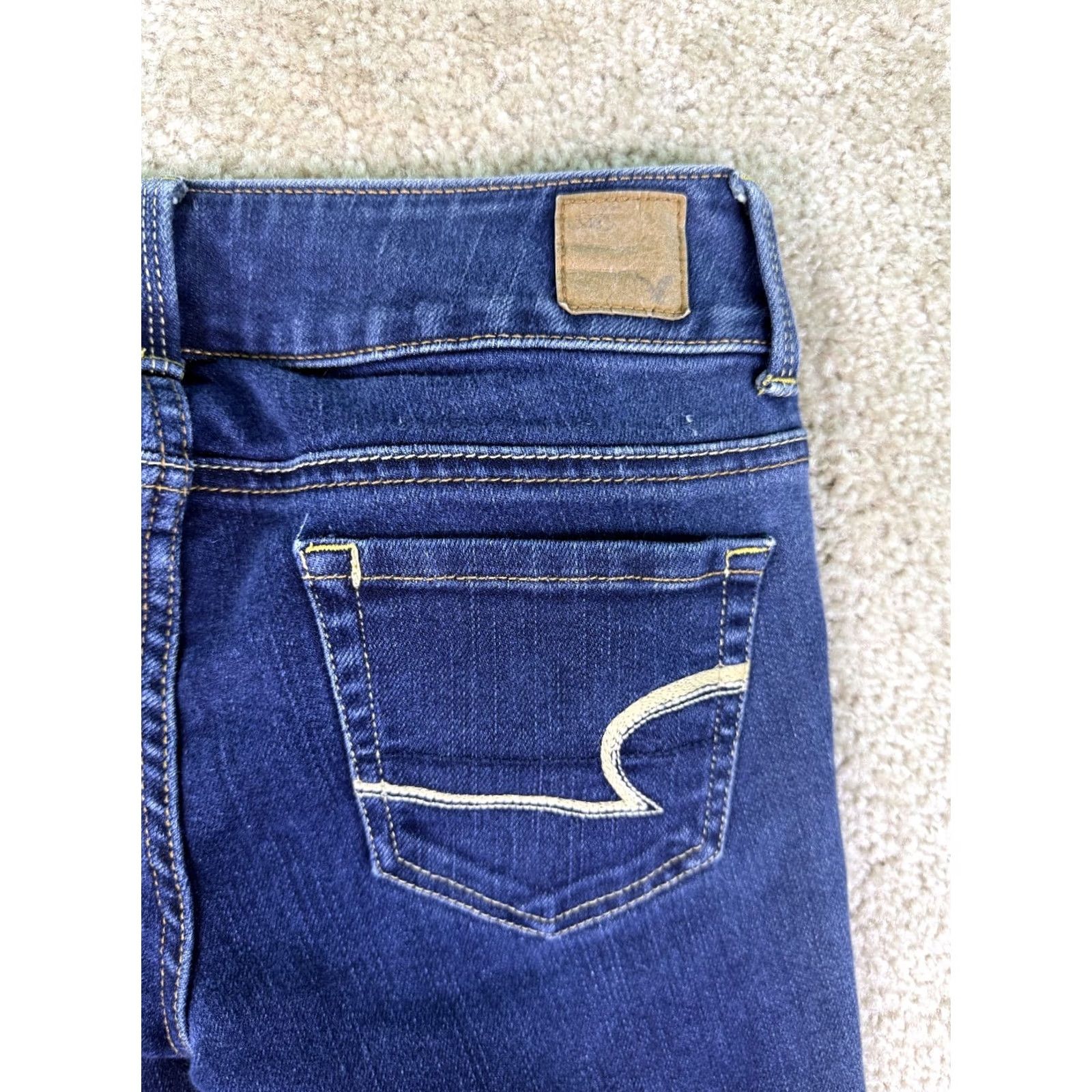 American Eagle Outfitters American Eagle Womens Jeans Artist Crop Blue 2 Stretch Dark Wash C928 Size 26" / US 2 / IT 38 - 6 Thumbnail