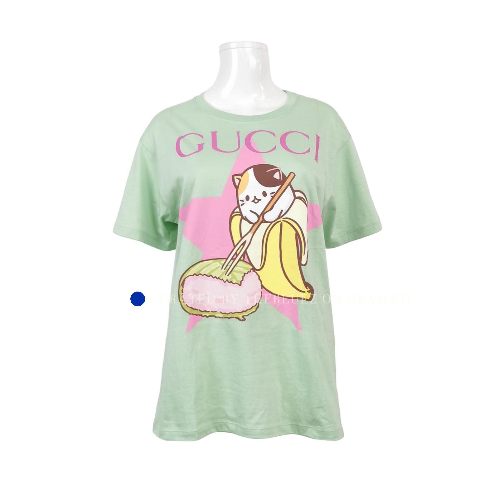 Gucci Graphic Print Logo T-Shirt in Green Size US XS / EU 42 / 0 - 1 Thumbnail