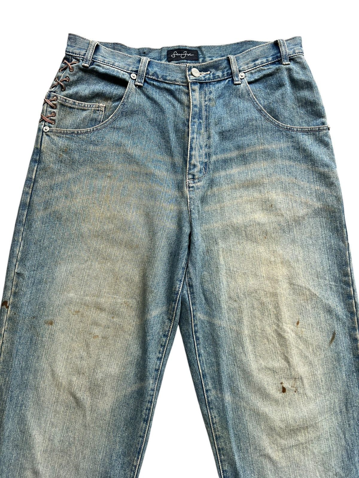Sean John 2000s Sean John Distressed Sandwash Baggy Denim Jeans 34x31 Size US 34 / EU 50 - 4 Thumbnail