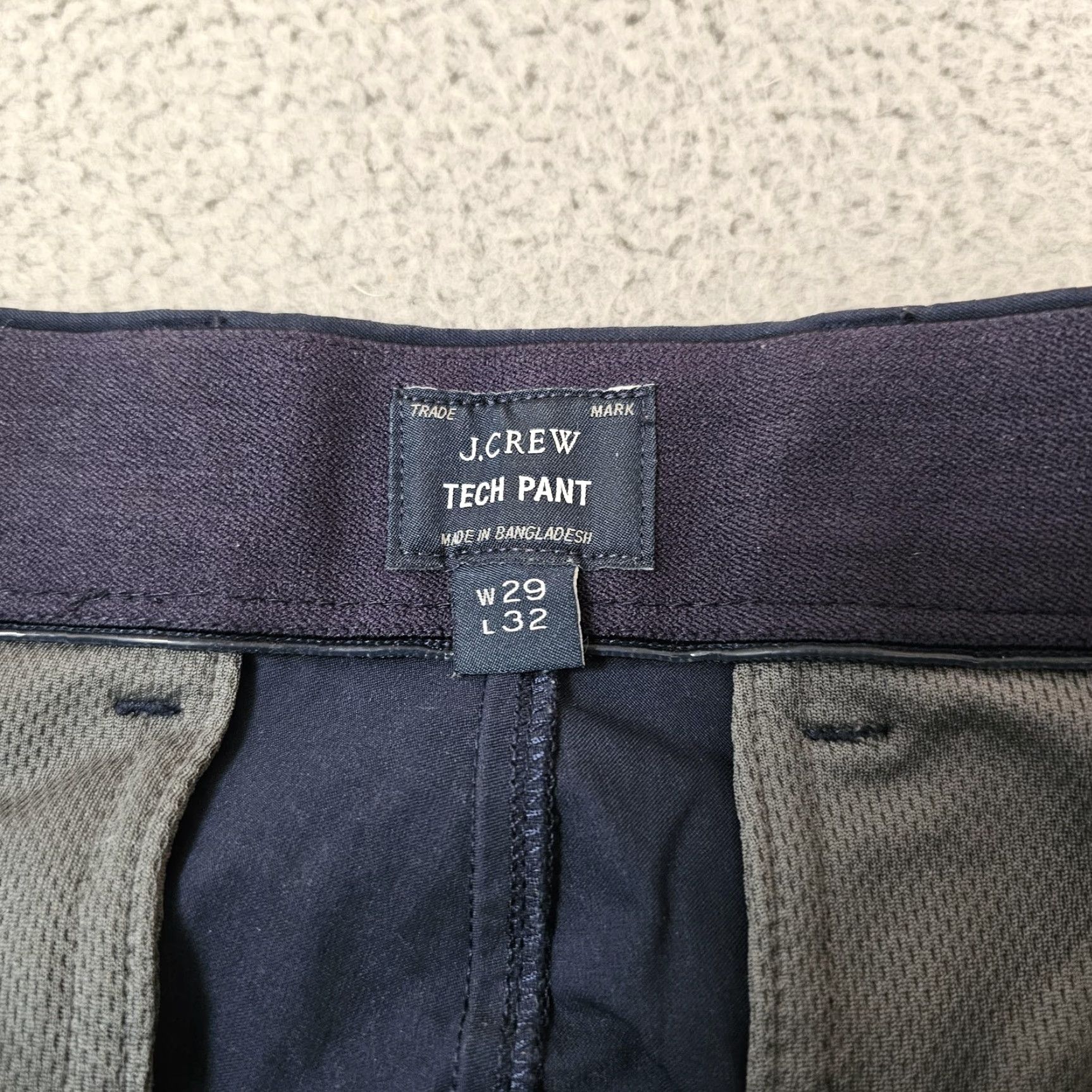 J.Crew J.Crew Mens Pants Chino Slim 29x30 Navy Blue 484 Tech Pant Performance Stretch Zip Front Pockets Size US 29 - 3 Thumbnail