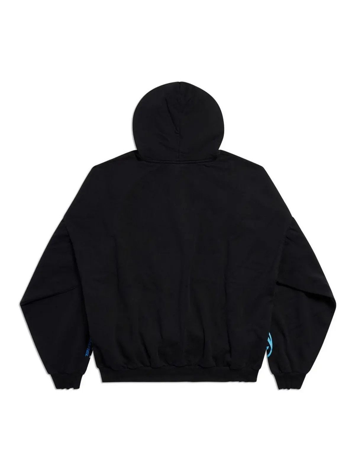 Balenciaga o1w1db11225 Surfer Round Hoodie Oversized in Black Size US L / EU 52-54 / 3 - 2 Thumbnail