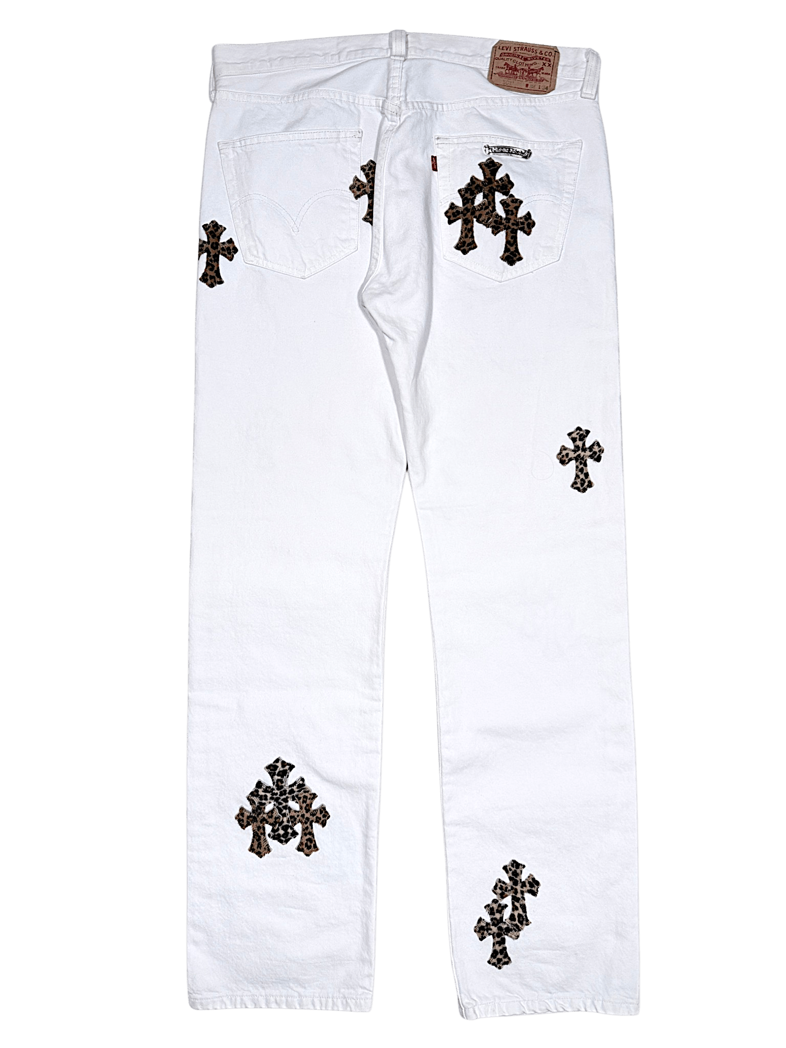 Chrome Hearts Cheetah Cross Patch Levi's Vintage White Jeans Size US 34 / EU 50 - 3 Thumbnail