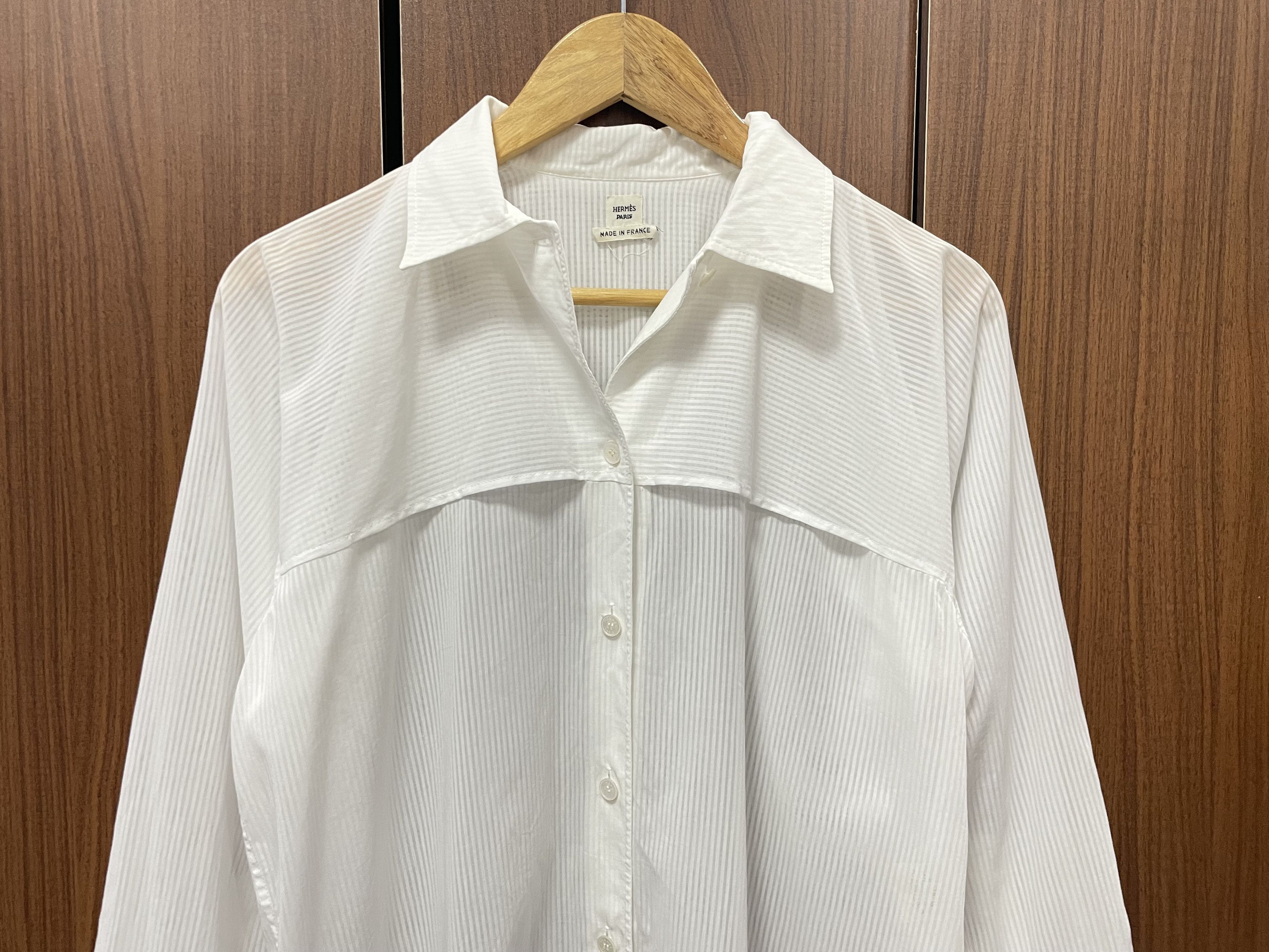 Hermes × Maison Margiela Hermes - Margiela - Striped Button Up Longsleeve Polo Size XS / US 0-2 / IT 36-38 - 3 Thumbnail
