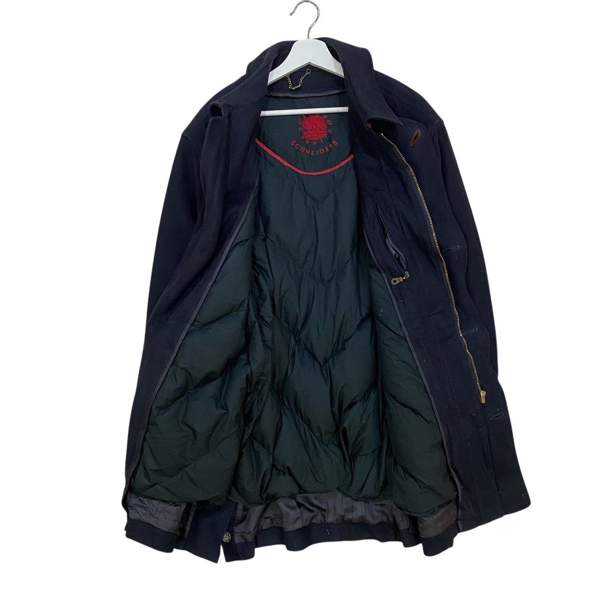 Schneiders ☀️VINTAGE SCHNEIDERS NAVY BLUE WOOL OVERCOATS JACKET Size US L / EU 52-54 / 3 - 5 Thumbnail