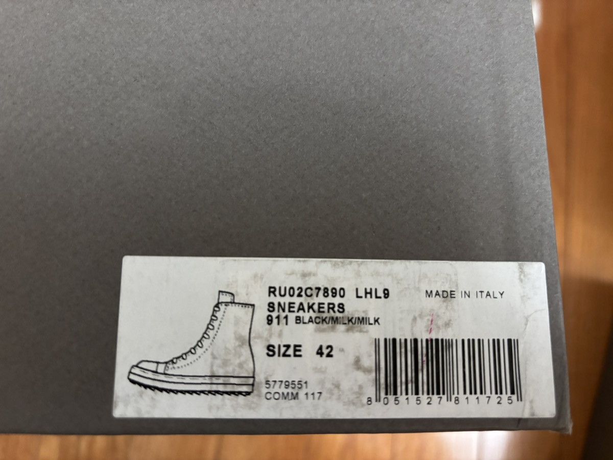 Rick Owens RICK OWENS SNEAKERS IN BLACK AND MILK LONG HAIR PONY Size US 9 / EU 42 - 6 Thumbnail