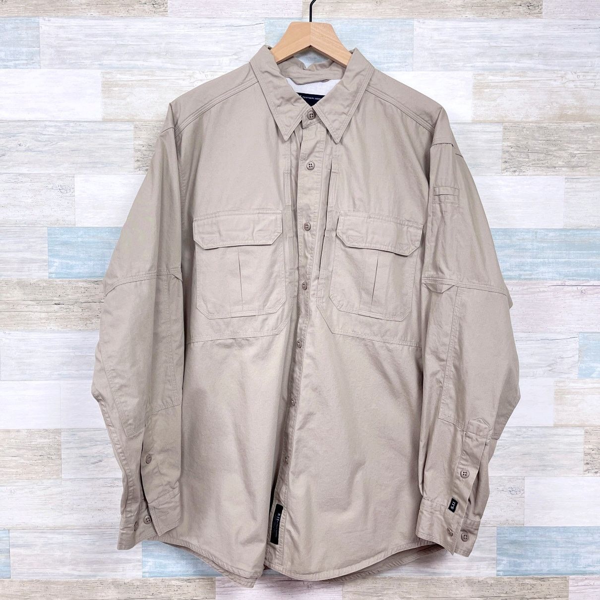 5.11 5.11 Tactical Long Sleeve Canvas Shirt Beige Ventilated Men Size US L / EU 52-54 / 3 - 1 Thumbnail