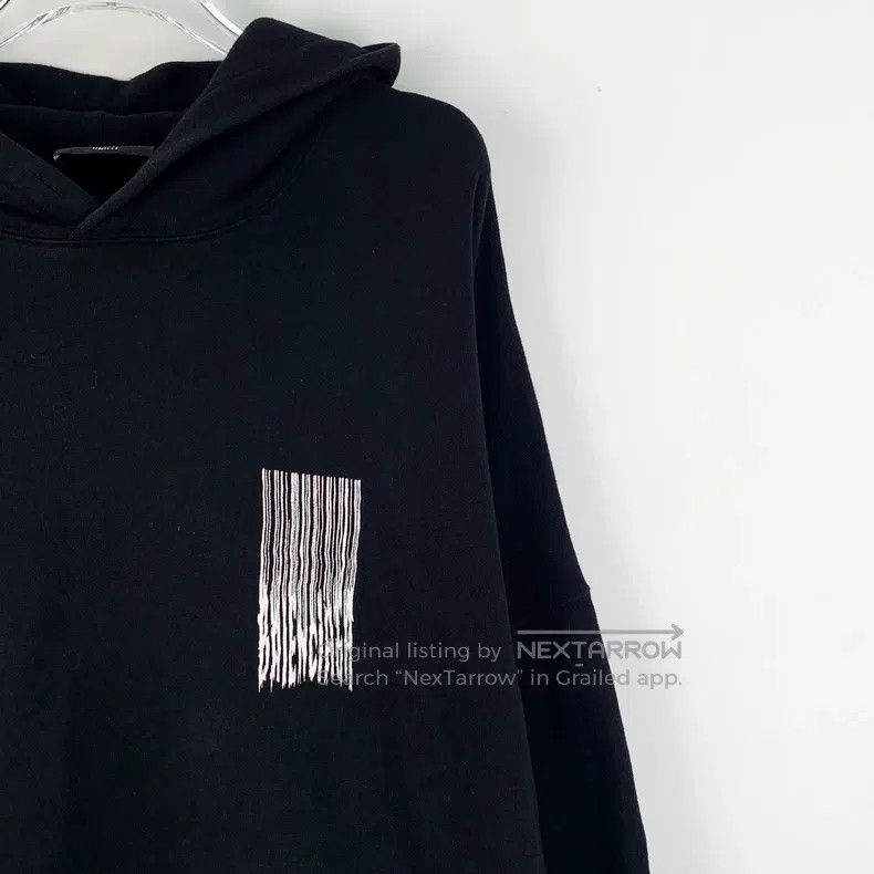 Balenciaga Balenciaga Black Fringe Printed Cotton Hooded Long Sleeve Size US XS / EU 42 / 0 - 3 Thumbnail