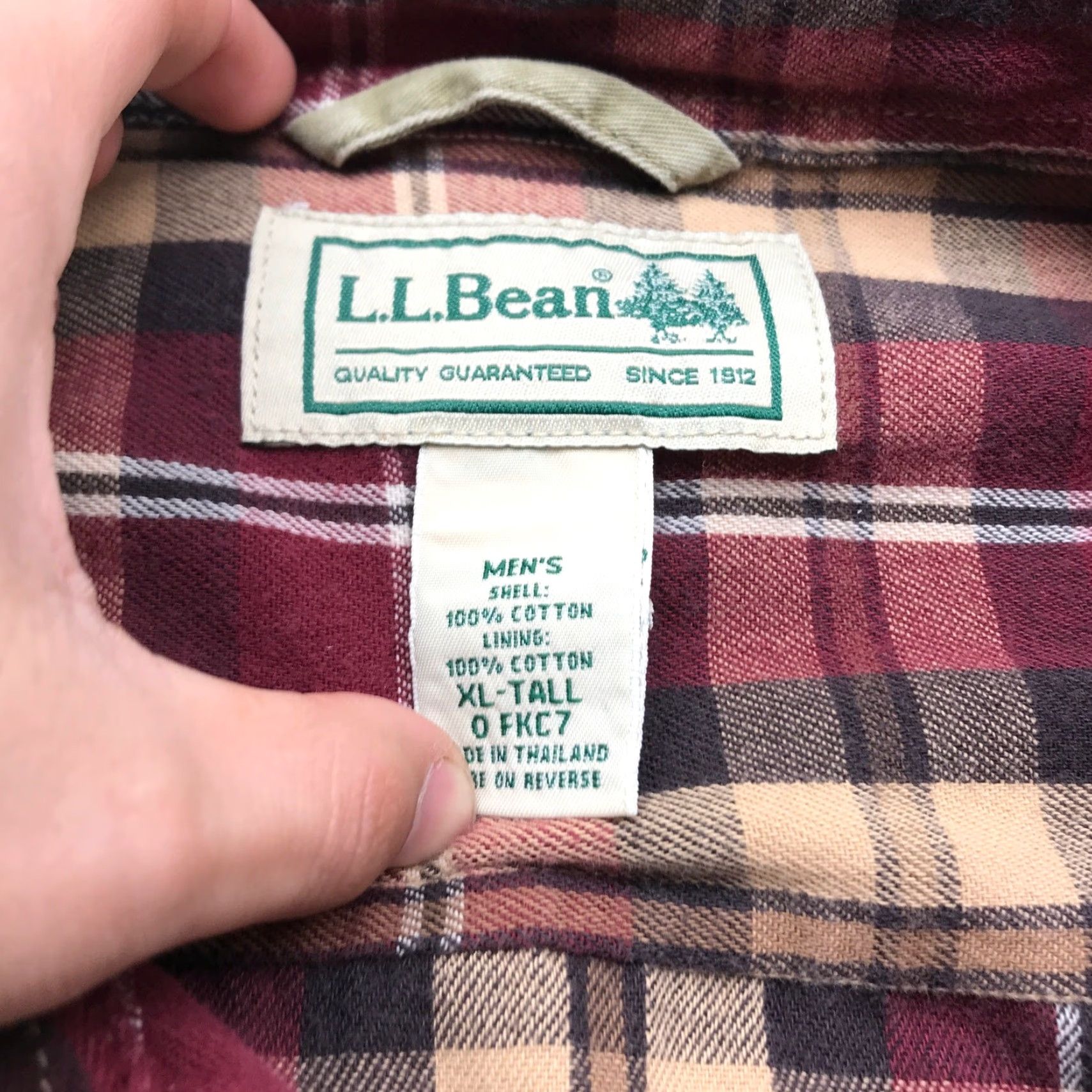 Vintage VINTAGE LL Bean Plaid Lined Button-Up Shirt Mens XL Tall Long Sleeve Brown Size US XL / EU 56 / 4 - 3 Thumbnail