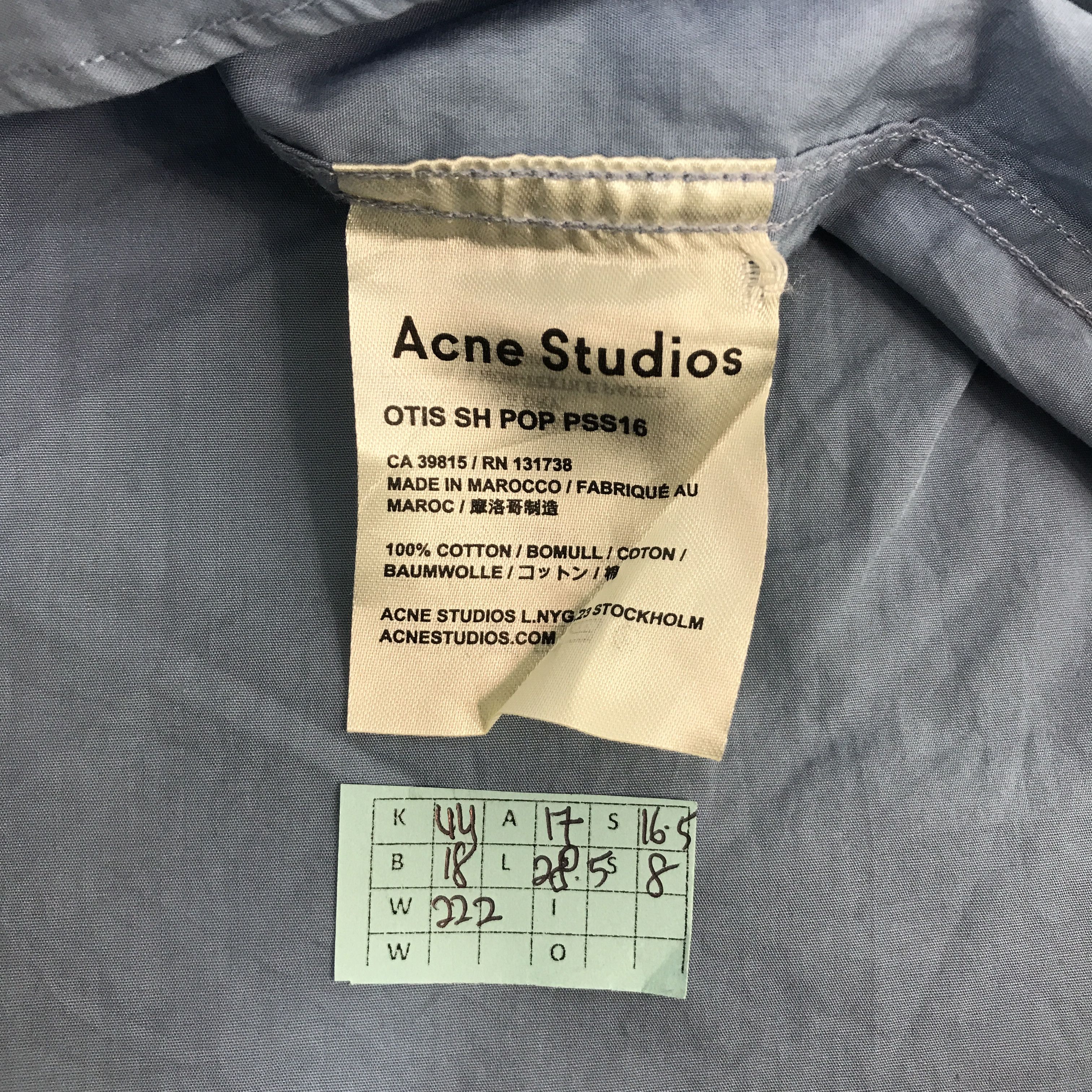 Acne Studios ACNE STUDIOS SLIM FIT BUTTON UP TSHIRTS Size US S / EU 44-46 / 1 - 10 Thumbnail