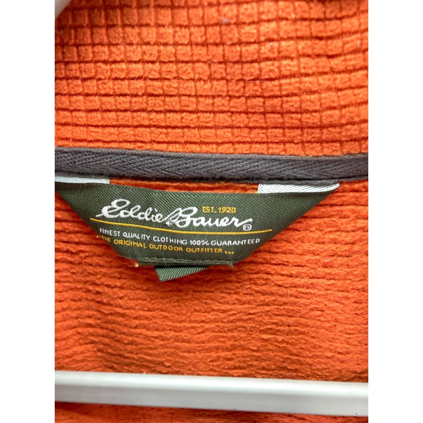 Eddie Bauer VINTAGE Eddie Bauer Pullover Sweater Mens L Orange Waffle Grid 1/4 Zip Outdoor Logo Size US L / EU 52-54 / 3 - 7 Thumbnail