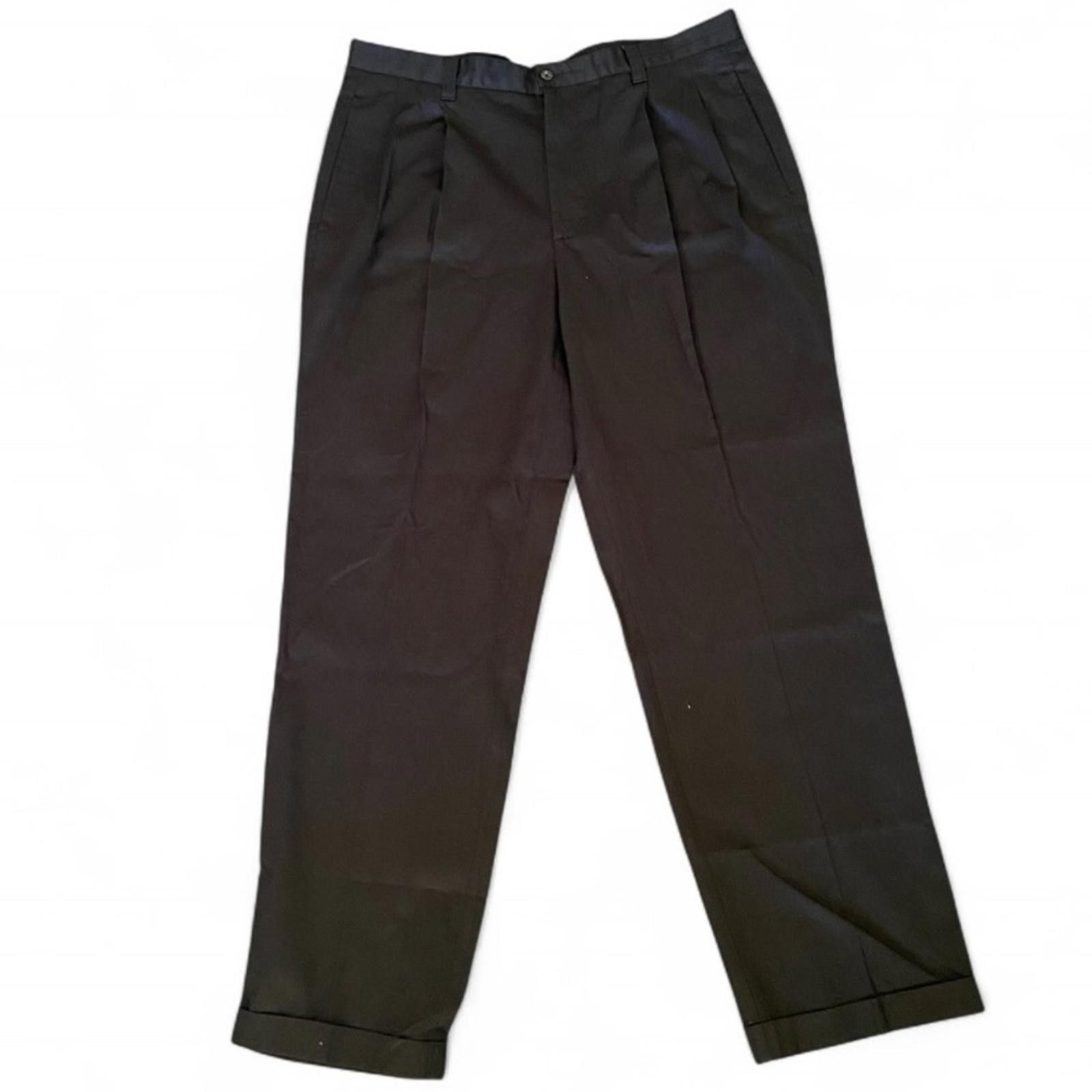 Hathaway Golf Hathaway Mens Black Pleated Trousers Size 38/32 Dress Pants Size 46R - 1 Thumbnail