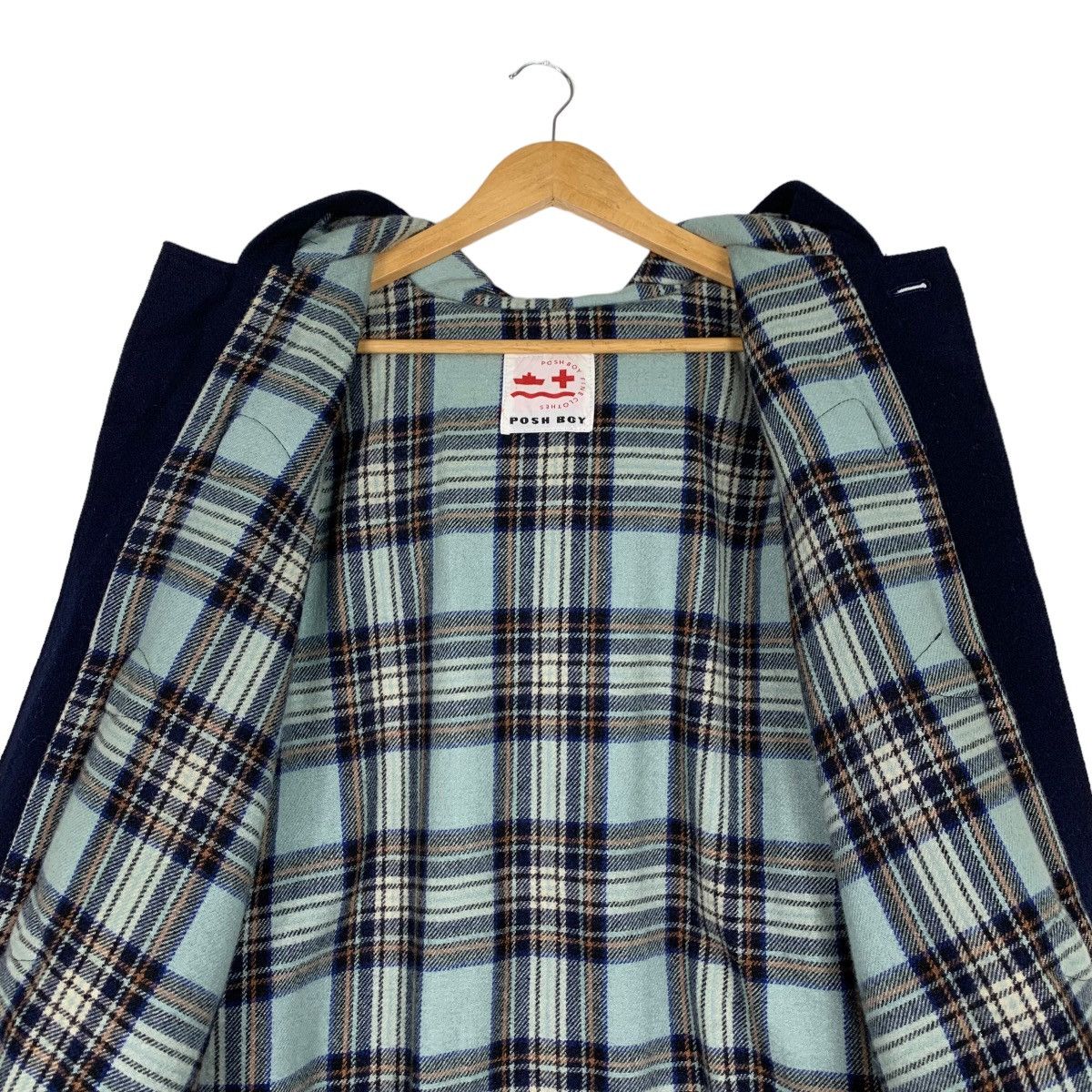 Japanese Brand POSH BOY Checked Lined Wool Hooded Duffle Coat #1123-C51 Size US L / EU 52-54 / 3 - 12 Thumbnail
