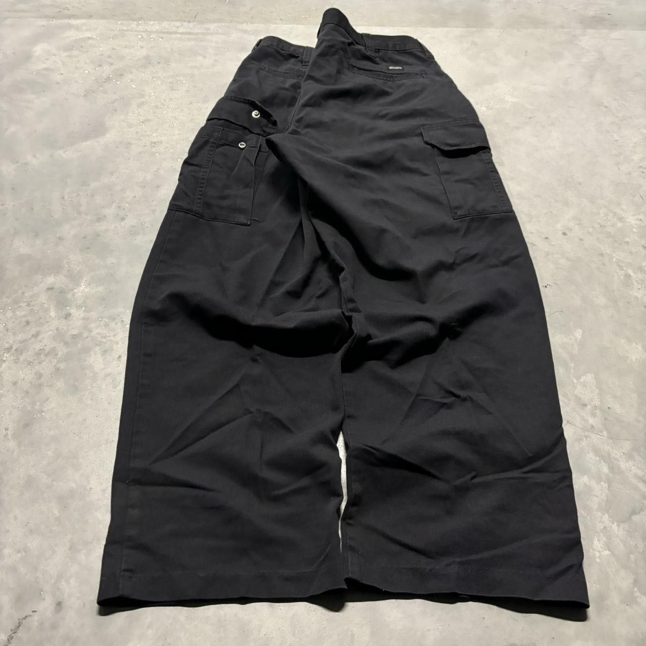 Japanese Brand × Vintage Crazy Vintage Y2K/2000s Baggy Black Skater Workwear Cargo Pants! Size US 36 / EU 52 - 4 Thumbnail
