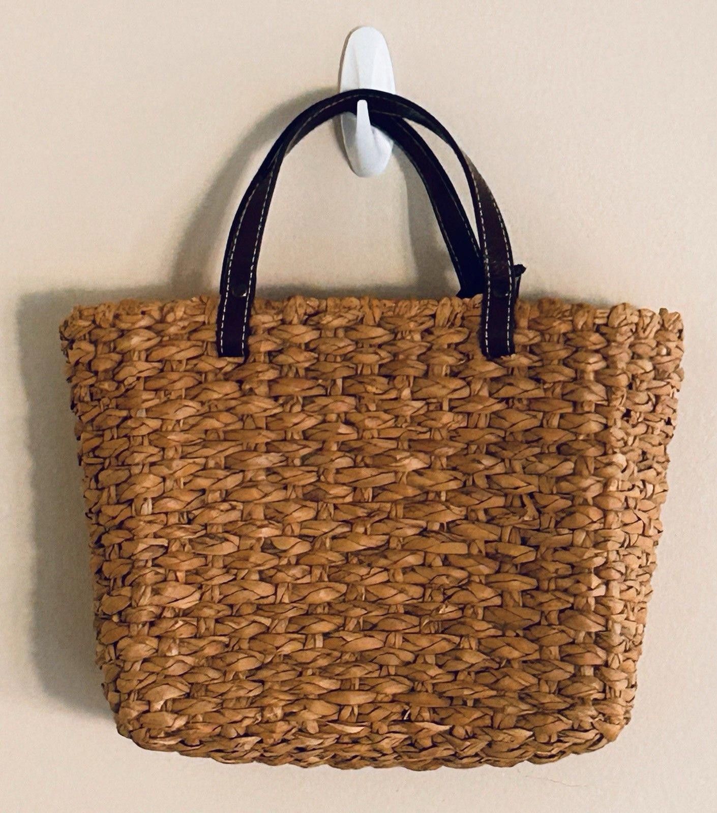 Other Amanda Smith Straw Bag Purse Tote w/ Orange Flowers & Liner Size ONE SIZE - 3 Thumbnail