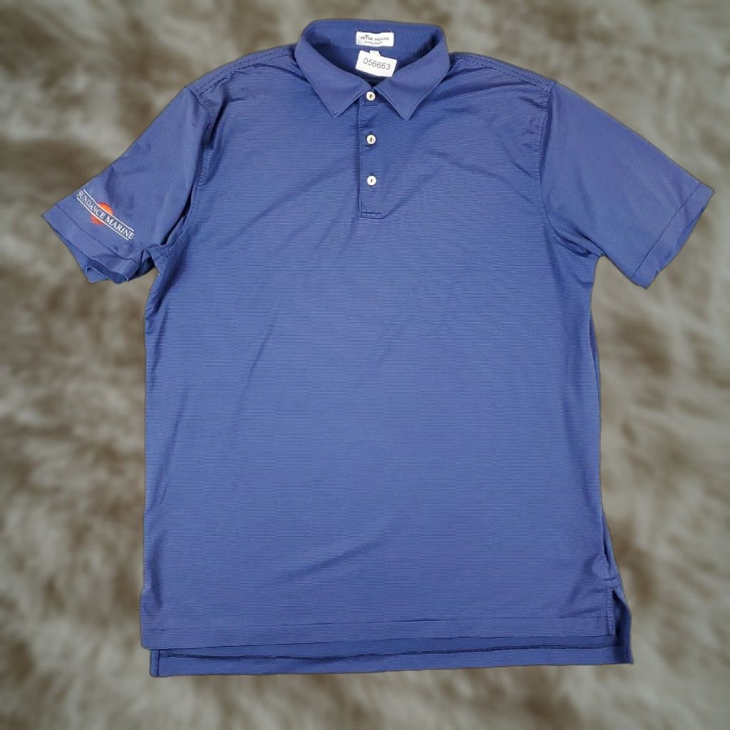 Peter Millar Peter Millar Polo Shirt Mens Large Blue Striped Summer Comfort Short Sleeve Size US L / EU 52-54 / 3 - 1 Thumbnail