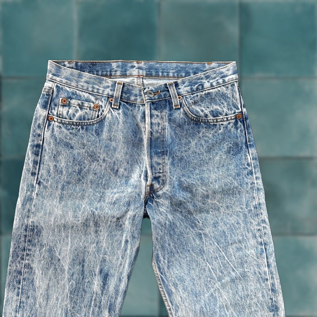 Levi's VTG 90s Levis 501 Button Fly 33x34 USA Tag Jeans Acid Wash 80s Act 30x33 Size US 33 - 1 Thumbnail
