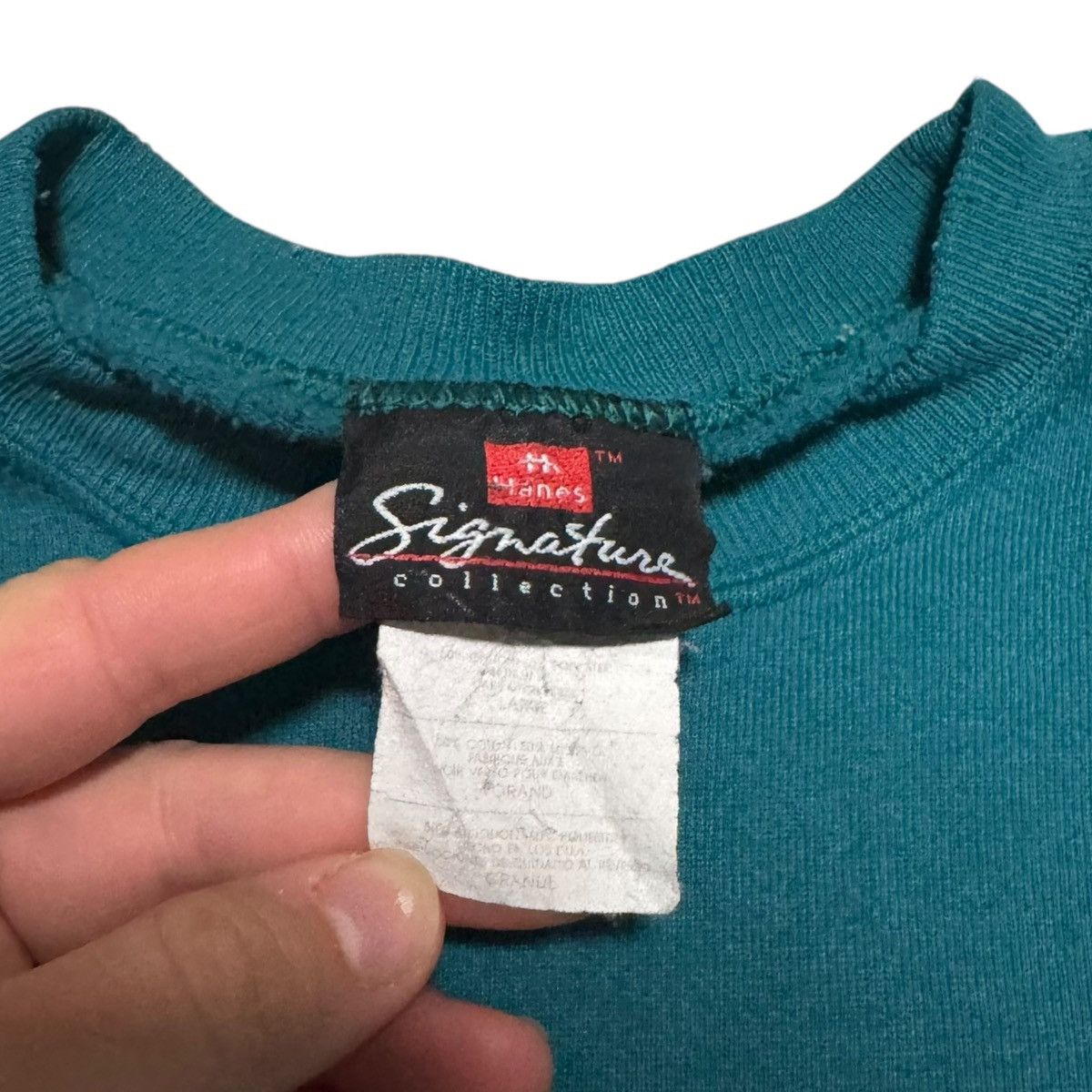 Hanes Vintage Hanes Turquoise Sweatshirt Men's Oversized Medium Size US M / EU 48-50 / 2 - 3 Thumbnail