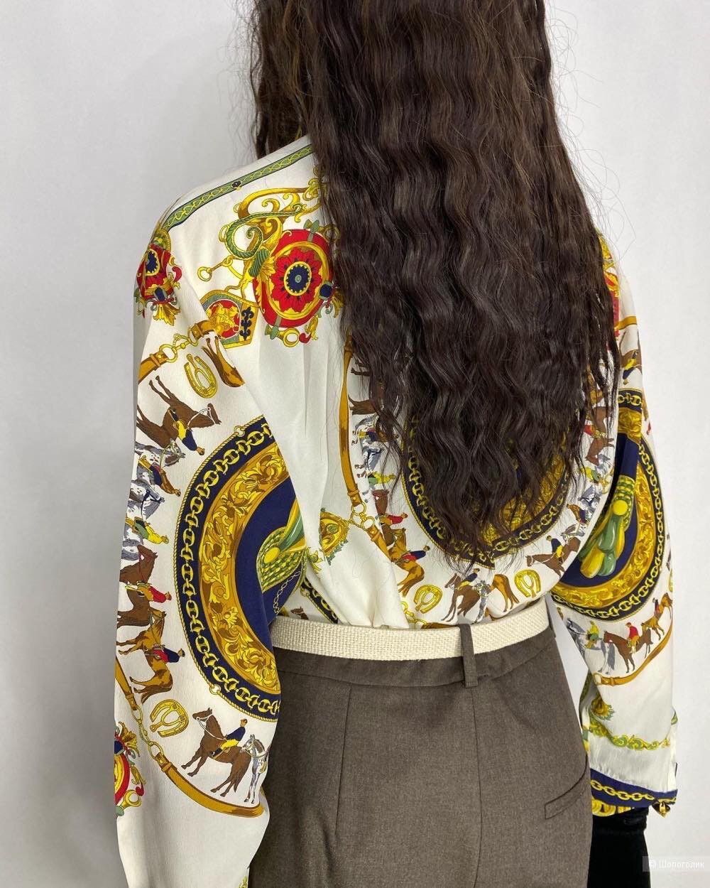 Other MADELEINE Silk Designer Hermes Print Blouse EU40 IT44 Size M / US 6-8 / IT 42-44 - 13 Thumbnail