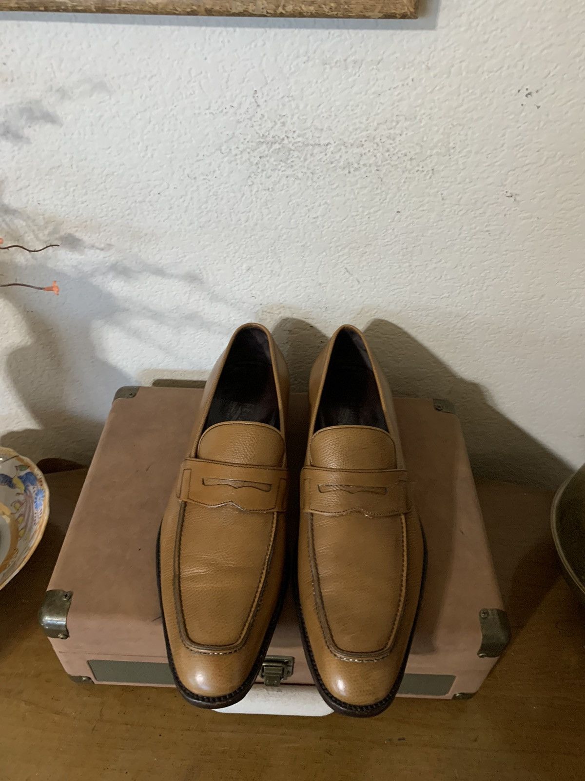 Salvatore Ferragamo Mardok Noce 5484 Pebble Grain calf dress loafers Size US 10 / EU 43 - 2 Thumbnail