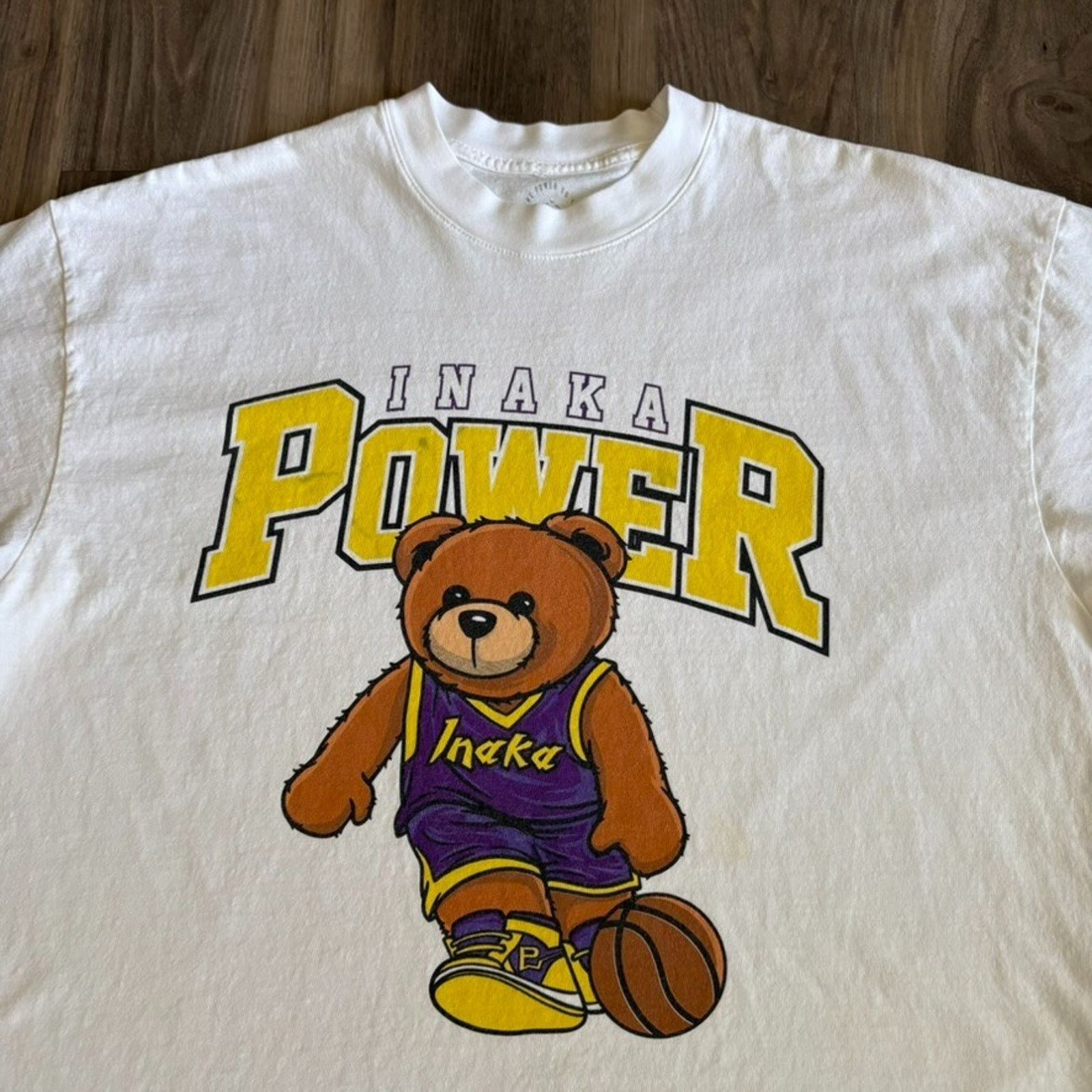 Vintage Inaka Power T-Shirt Men's Size L White Teddy Bear Basketball Size US L / EU 52-54 / 3 - 2 Thumbnail