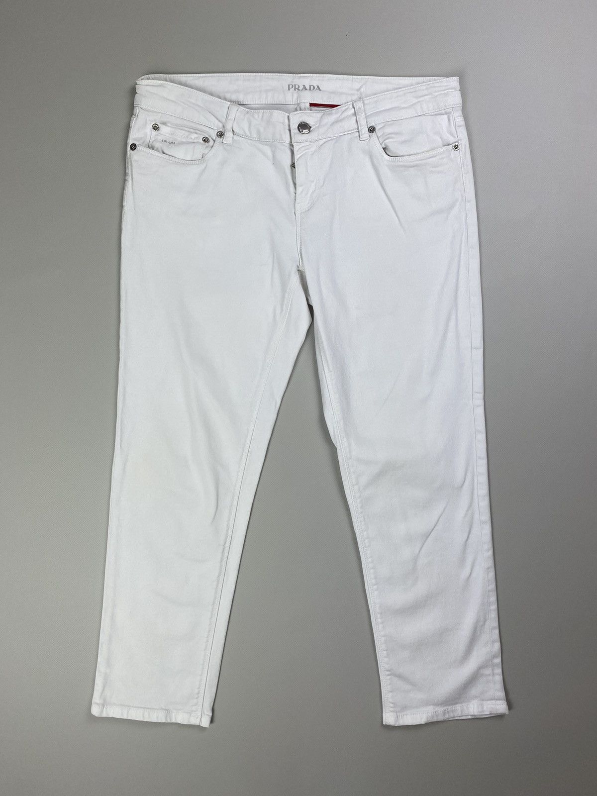 Prada Prada ladies cropped denim Breeches jeans size 29 white Size 29" - 1 Thumbnail