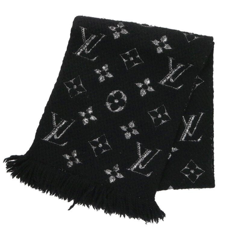 Louis Vuitton Louis Vuitton Logo scarf Black x Silver Size ONE SIZE - 1 Thumbnail