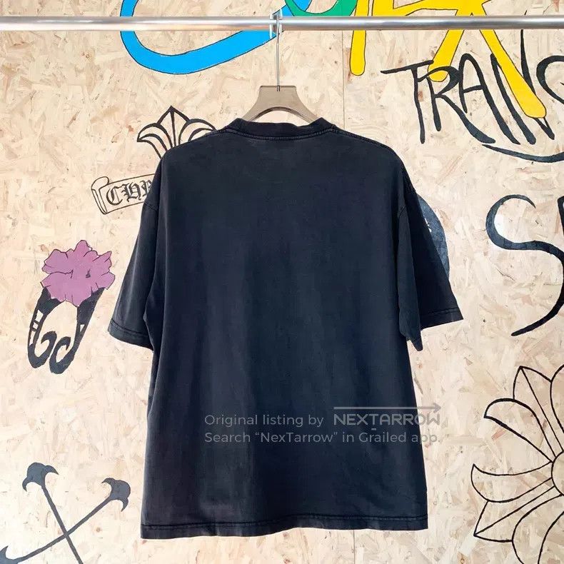 Balenciaga Balenciaga Embroidered Washed Destroyed Black Short Sleeve Size US M / EU 48-50 / 2 - 6 Thumbnail